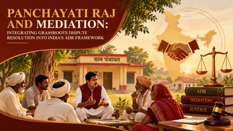 Panchayati Raj And Mediation: Integrating Grassroots Dispute Resolution Into India’s Adr Framework